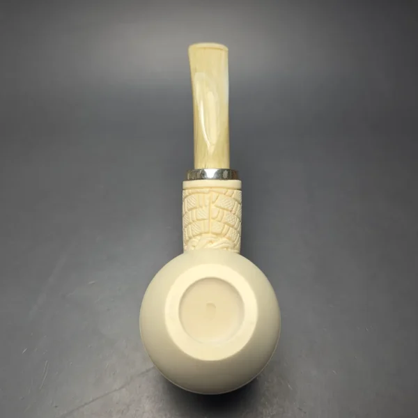 MBSD Meerschaum Silver Lattice Carved Reverse Calabash Rhodesian (New) - Image 9