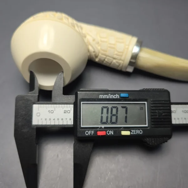 MBSD Meerschaum Silver Lattice Carved Reverse Calabash Rhodesian (New) - Image 12