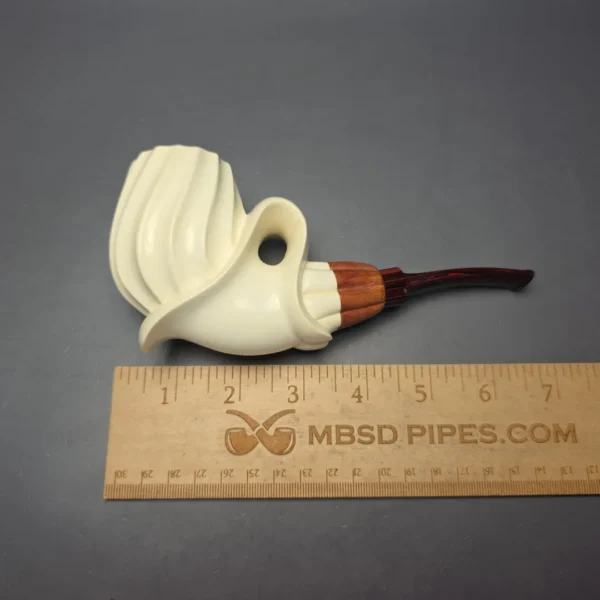 MBSD Meerschaum Premier (by Emre Bay) Magnum Smooth Spiral Brandy with Cumberland and Briar-Mortise (New) - Image 11