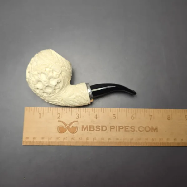 MBSD Meerschaum Silver Floral Carved Reverse Calabash Brandy (New) - Image 11