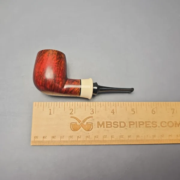 Smith House Smooth Contrast Nosewarmer Billiard with Ebonite & Ivorite (New) - Image 11
