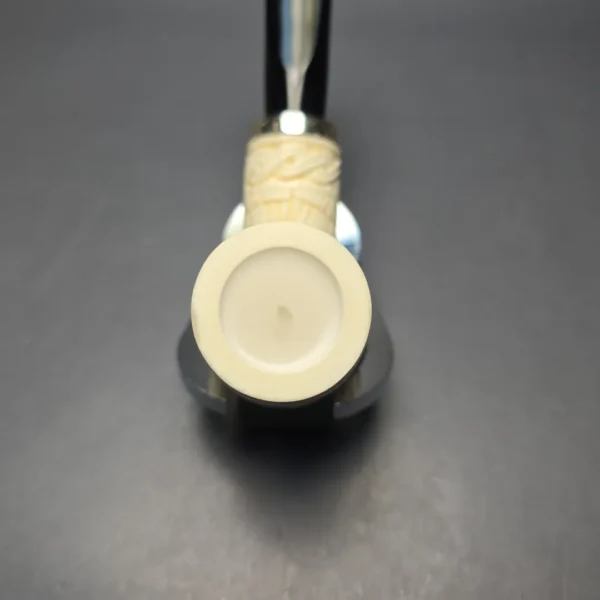 MBSD Meerschaum Silver Lattice Carved Reverse Calabash Billiard with Silver (New) - Image 7