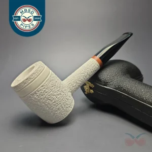 MBSD Meerschaum Deluxe Partially Rusticated "Whittler" Poker with Briar-Mortise (New)