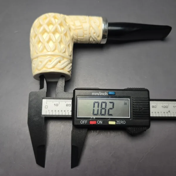 MBSD Meerschaum Silver Lattice Carved Reverse Calabash Billiard with Silver (New) - Image 12