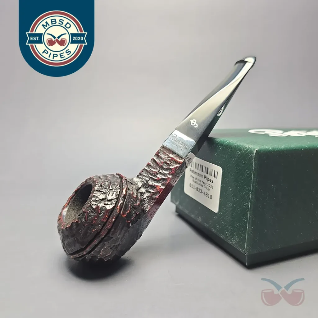 Peterson 2026 Pipe of the Year Rusticated "Large Squat Cad" Bulldog with Silver (New)