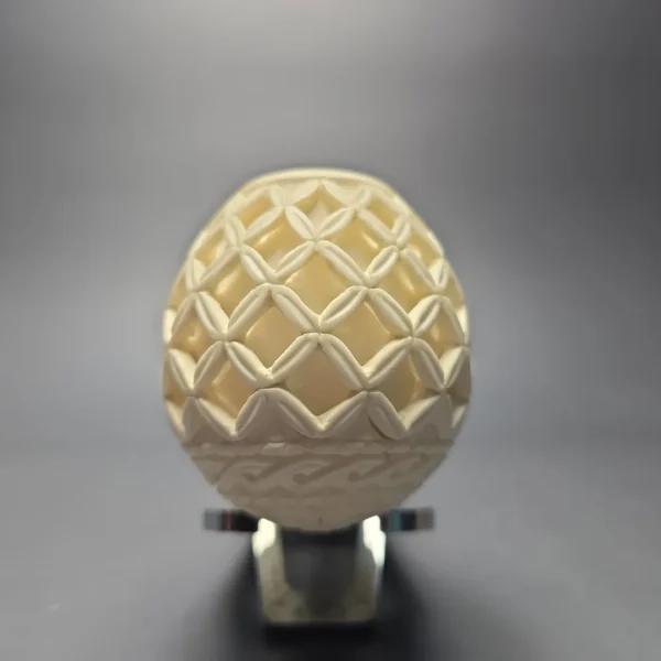 MBSD Meerschaum Silver Extra Large Lattice Carved Reverse Calabash Brandy (New) - Image 4