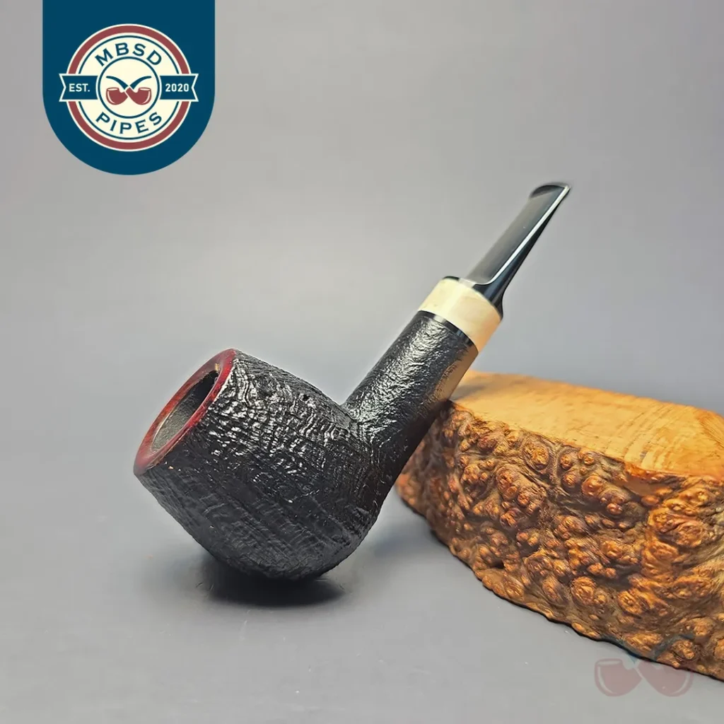 Abe Herbaugh Partially Sandblasted Billiard with Horn (Estate)