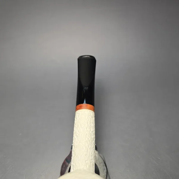 MBSD Meerschaum Deluxe Partially Rusticated "Whittler" Poker with Briar-Mortise (New) - Image 8