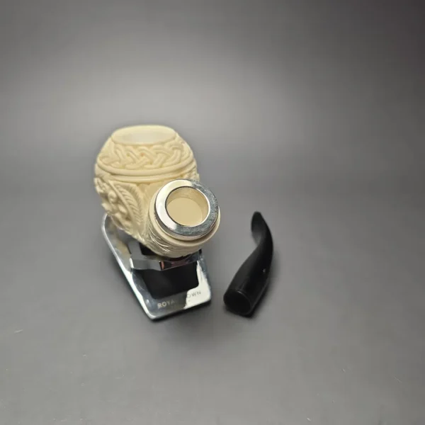 MBSD Meerschaum Silver Floral Carved Reverse Calabash Brandy (New) - Image 13