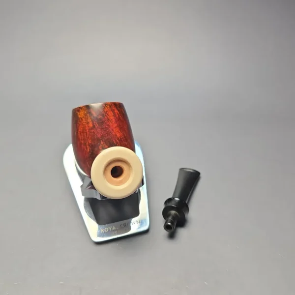 Smith House Smooth Contrast Nosewarmer Billiard with Ebonite & Ivorite (New) - Image 13