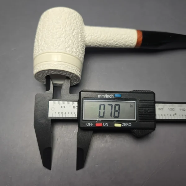 MBSD Meerschaum Deluxe Partially Rusticated "Whittler" Poker with Briar-Mortise (New) - Image 12