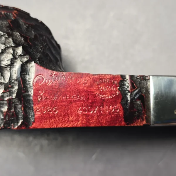 Peterson 2026 Pipe of the Year Rusticated "Large Squat Cad" Bulldog with Silver (New) - Image 10