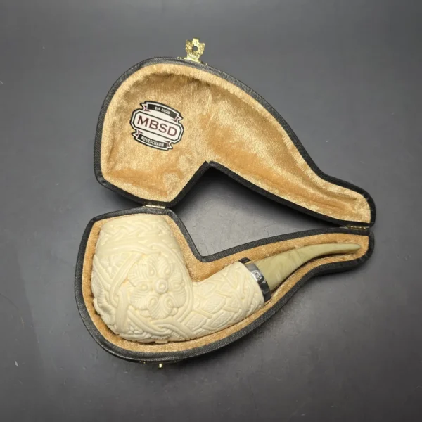 MBSD Meerschaum Silver Floral Carved Reverse Calabash Egg (New) - Image 3
