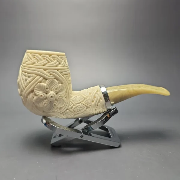 MBSD Meerschaum Silver Floral Carved Reverse Calabash Egg (New) - Image 5