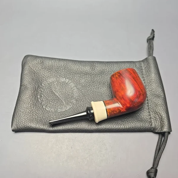 Smith House Smooth Contrast Nosewarmer Billiard with Ebonite & Ivorite (New) - Image 14