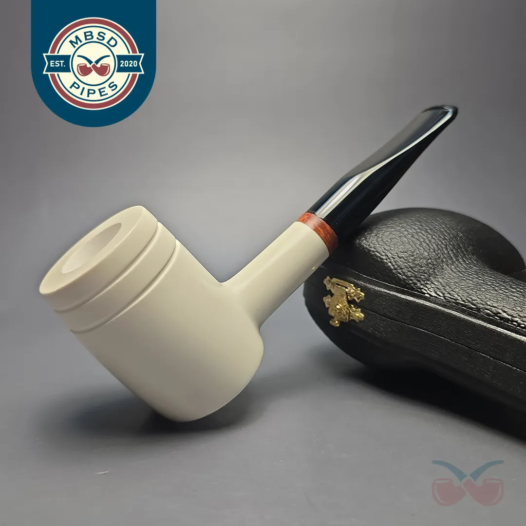 MBSD Meerschaum Deluxe Smooth "Whittler" Poker with Briar-Mortise (New)