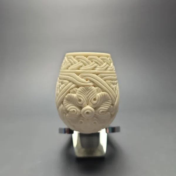 MBSD Meerschaum Silver Floral Carved Reverse Calabash Egg (New) - Image 6