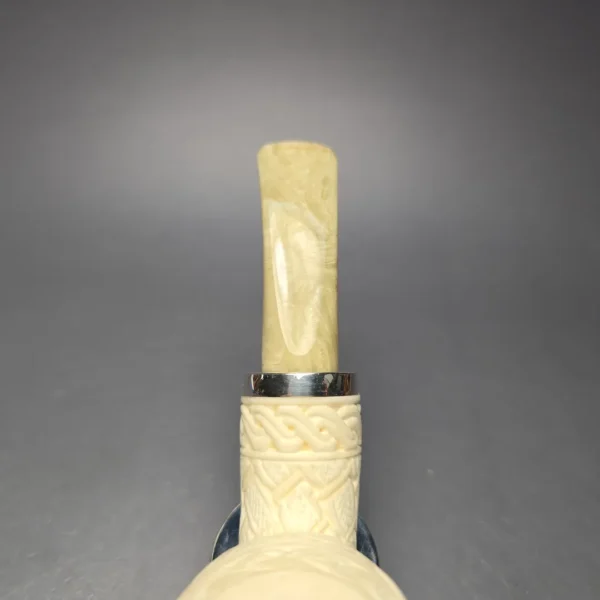 MBSD Meerschaum Silver Floral Carved Reverse Calabash Egg (New) - Image 10