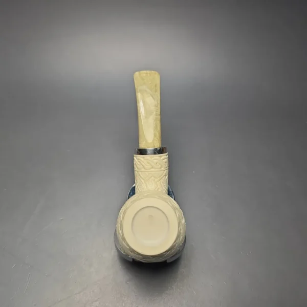 MBSD Meerschaum Silver Floral Carved Reverse Calabash Egg (New) - Image 11