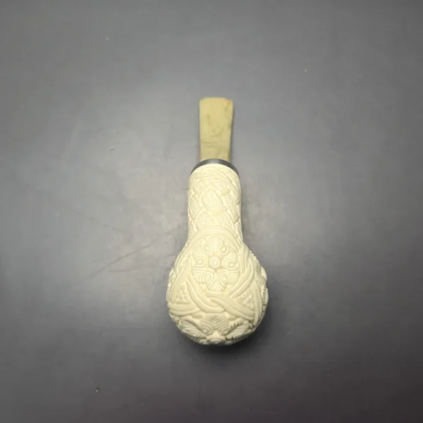 MBSD Meerschaum Silver Floral Carved Reverse Calabash Egg (New) - Image 12
