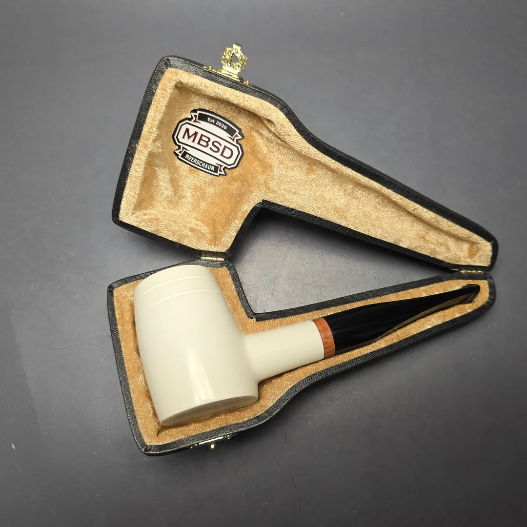 MBSD Meerschaum Deluxe Smooth "Whittler" Poker with Briar-Mortise (New) - Image 2