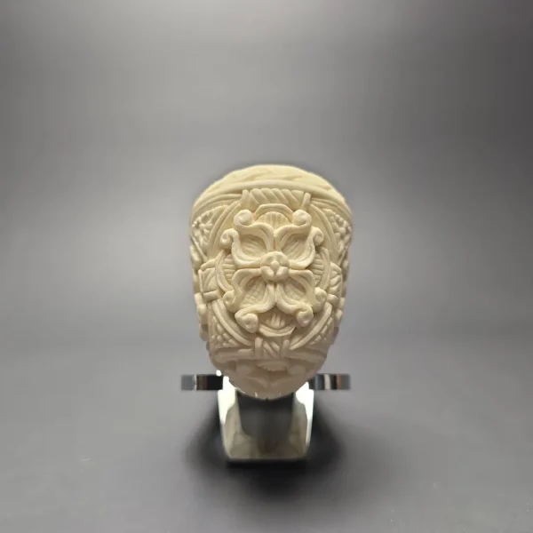 MBSD Meerschaum Silver Floral Carved Reverse Calabash Rhodesian (New) - Image 4