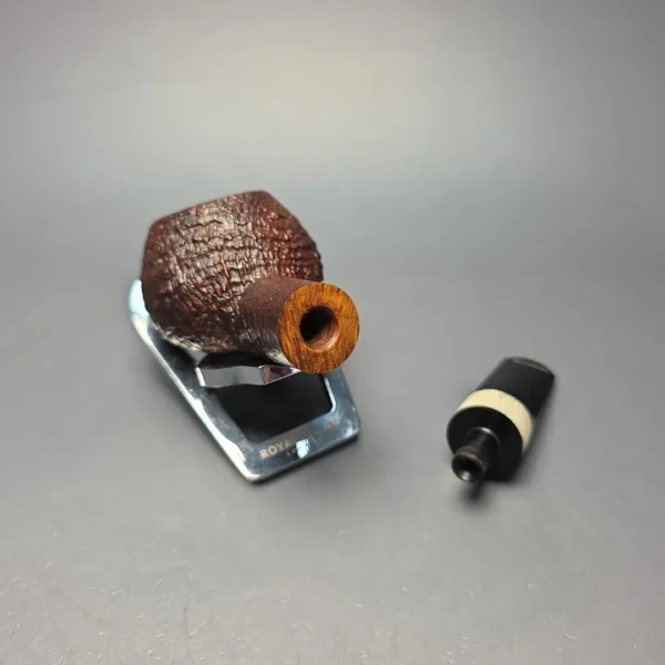 Abe Herbaugh Sandblasted Squat Tomato Sitter with Musk Ox Horn (Estate) - Image 14