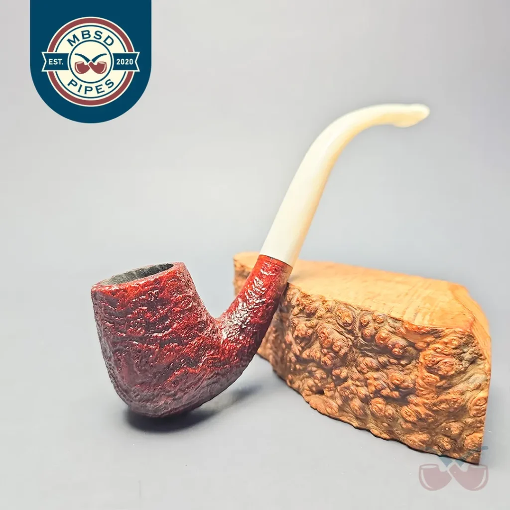 BriarWorks Classic C13 Crimson Sandblasted Bent Billiard (New)