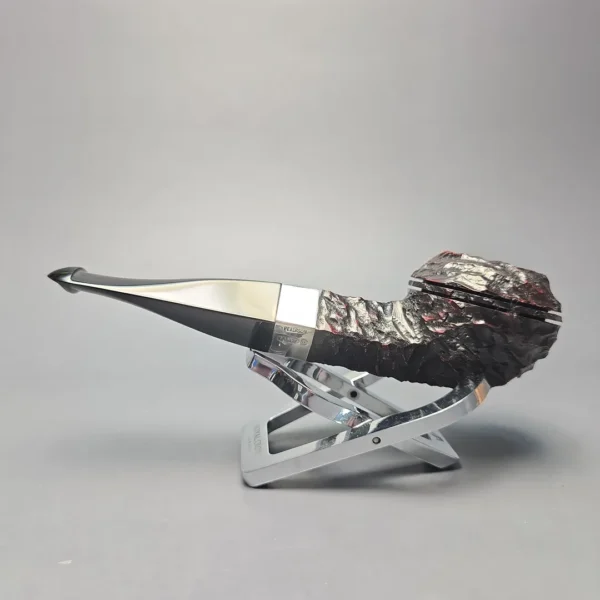 Peterson 2026 Pipe of the Year Rusticated "Large Squat Cad" Bulldog with Silver (New) - Image 4