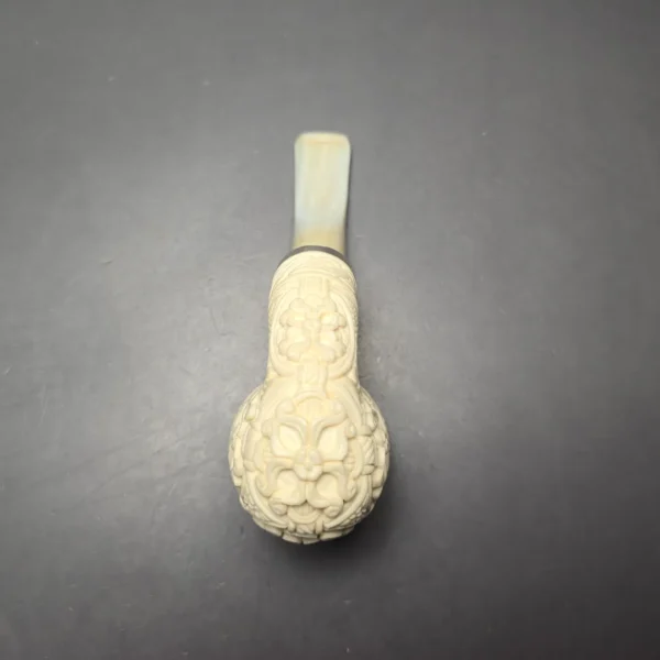 MBSD Meerschaum Silver Floral Carved Reverse Calabash Rhodesian (New) - Image 10