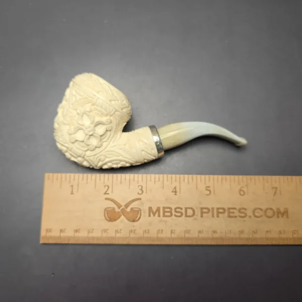 MBSD Meerschaum Silver Floral Carved Reverse Calabash Rhodesian (New) - Image 11