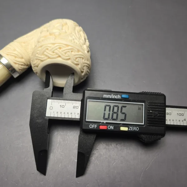 MBSD Meerschaum Silver Floral Carved Reverse Calabash Rhodesian (New) - Image 12