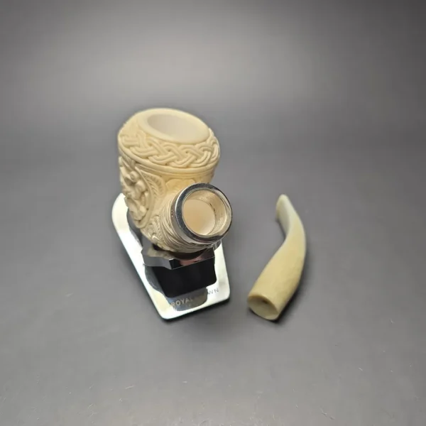 MBSD Meerschaum Silver Floral Carved Reverse Calabash Rhodesian (New) - Image 13