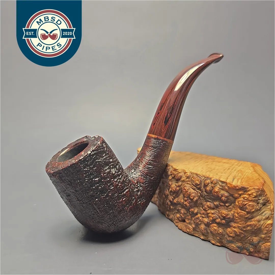Nate Rose Sandblasted "Cardinal" Bent Billiard (Estate)