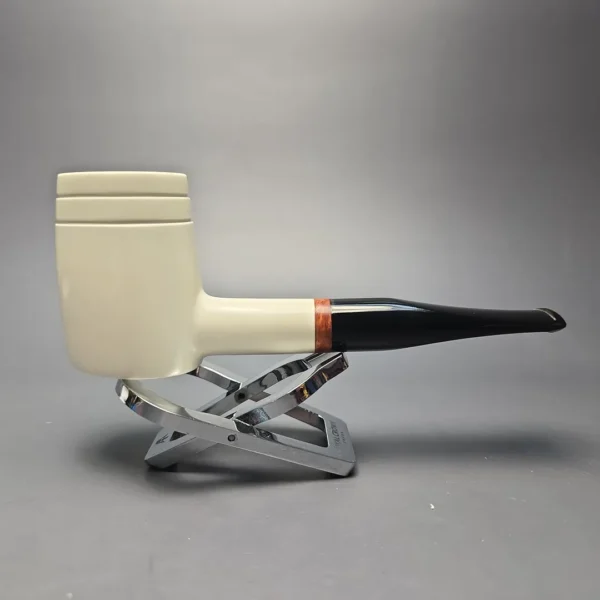 MBSD Meerschaum Deluxe Smooth "Whittler" Poker with Briar-Mortise (New) - Image 3