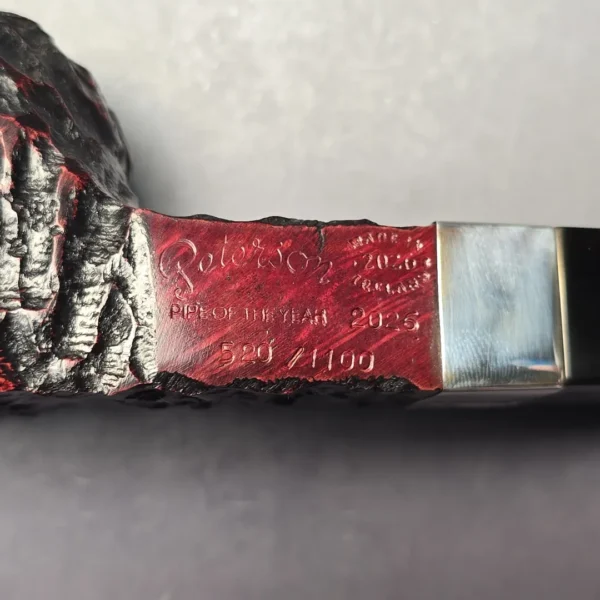 Peterson 2026 Pipe of the Year Rusticated "Large Squat Cad" Bulldog with Silver (New) - Image 10