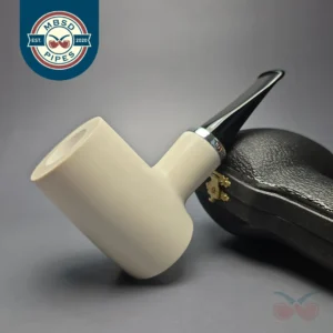 MBSD Meerschaum Silver Smooth Reverse Calabash Poker (New)