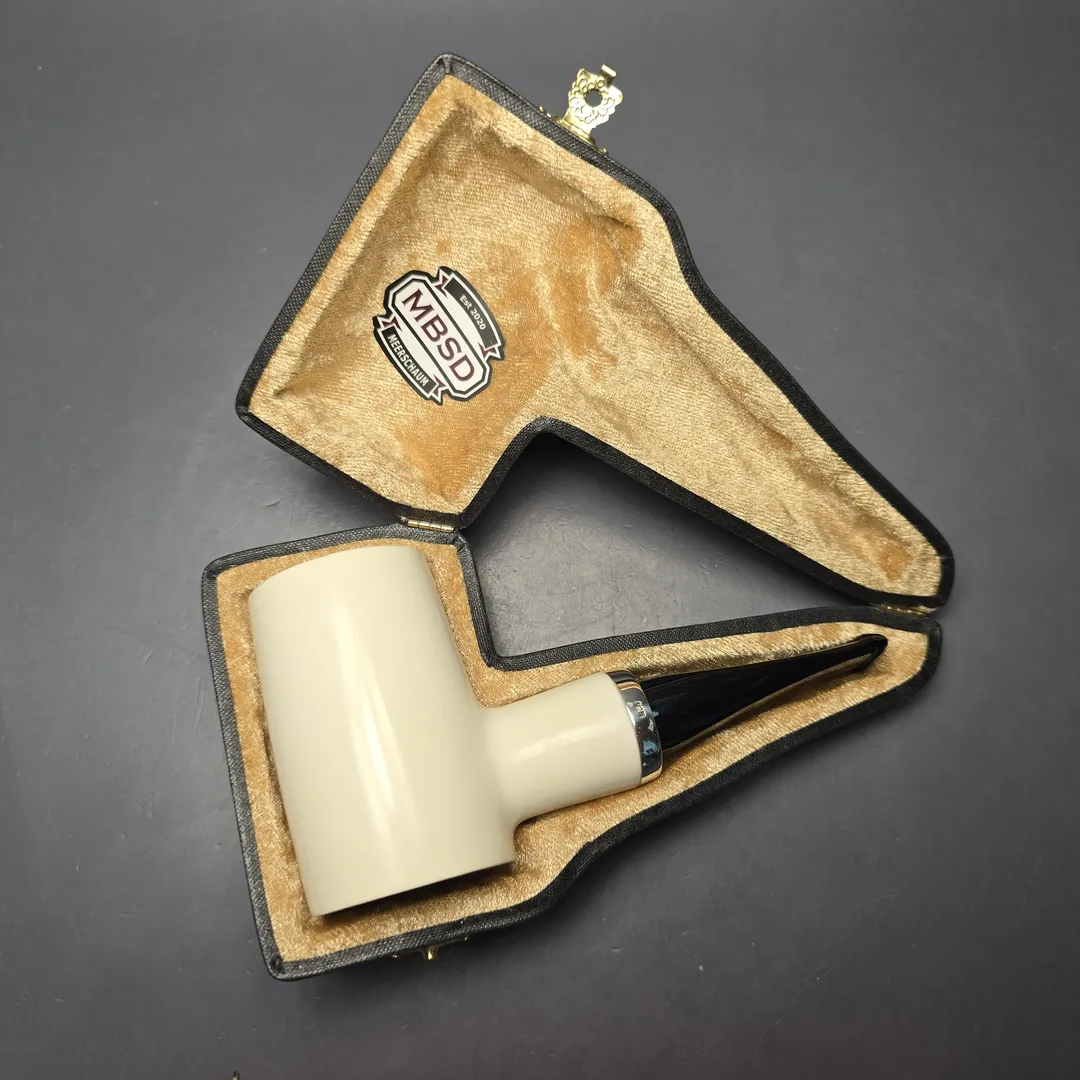 MBSD Meerschaum Silver Smooth Reverse Calabash Poker (New) - Image 2