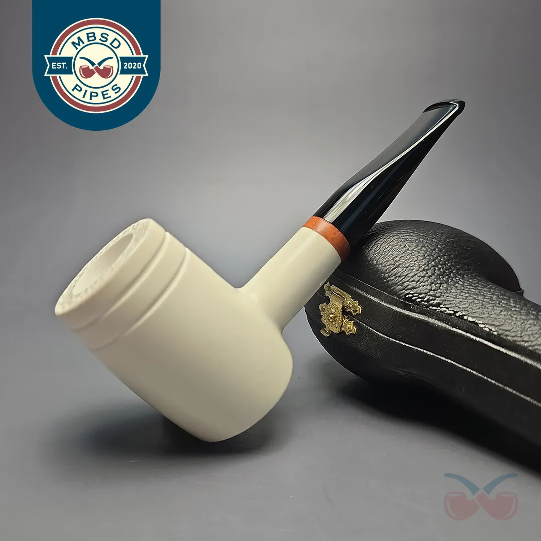 MBSD Meerschaum Deluxe Smooth "Whittler" Poker with Briar-Mortise (New)