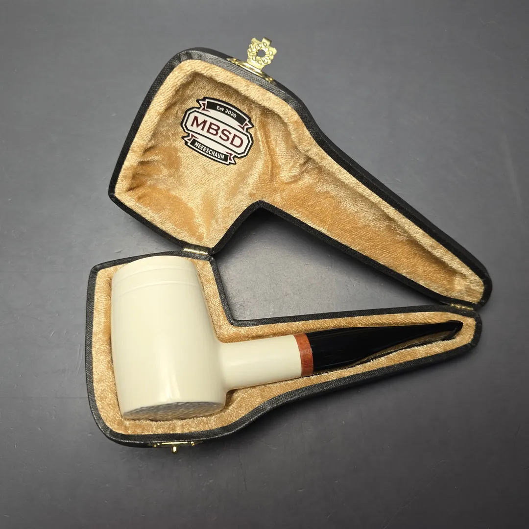 MBSD Meerschaum Deluxe Smooth "Whittler" Poker with Briar-Mortise (New) - Image 2