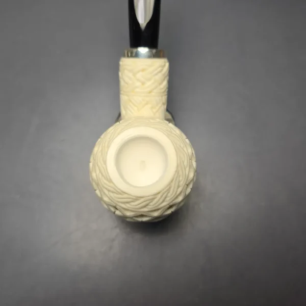 MBSD Meerschaum Silver Lattice Carved Reverse Calabash Author (New) - Image 7