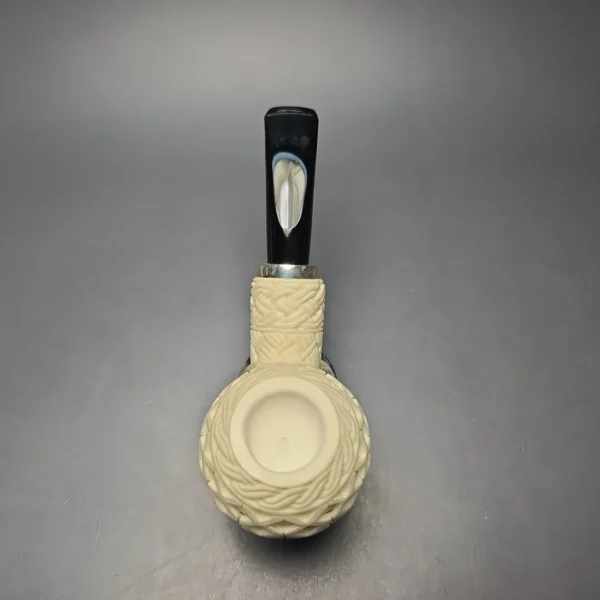 MBSD Meerschaum Silver Lattice Carved Reverse Calabash Author (New) - Image 9