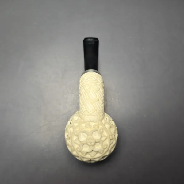 MBSD Meerschaum Silver Lattice Carved Reverse Calabash Author (New) - Image 10