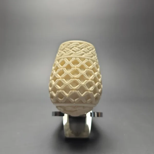 MBSD Meerschaum Silver Lattice Carved Reverse Calabash Brandy (New) - Image 4