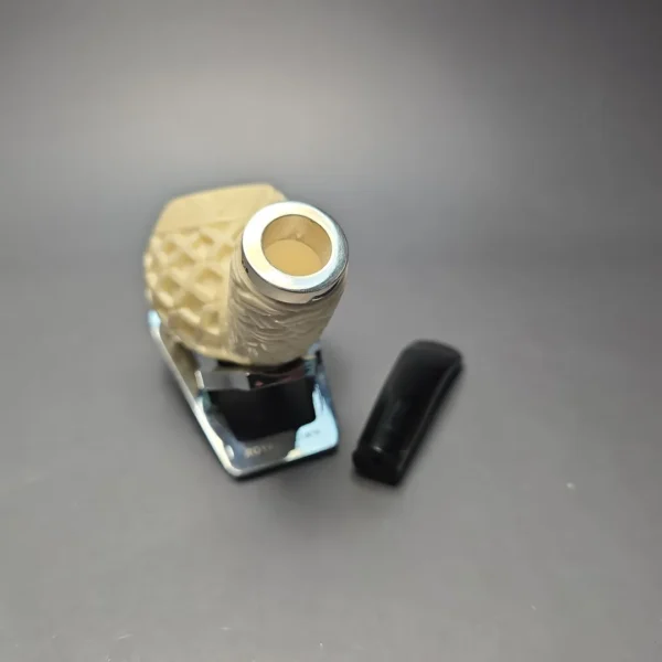 MBSD Meerschaum Silver Lattice Carved Reverse Calabash Author (New) - Image 13