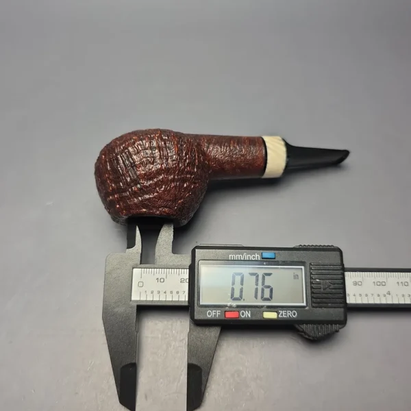 Abe Herbaugh Sandblasted Squat Tomato Sitter with Musk Ox Horn (Estate) - Image 12