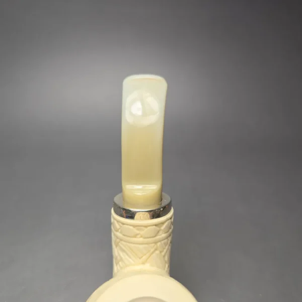 MBSD Meerschaum Silver Lattice Carved Reverse Calabash Brandy (New) - Image 8