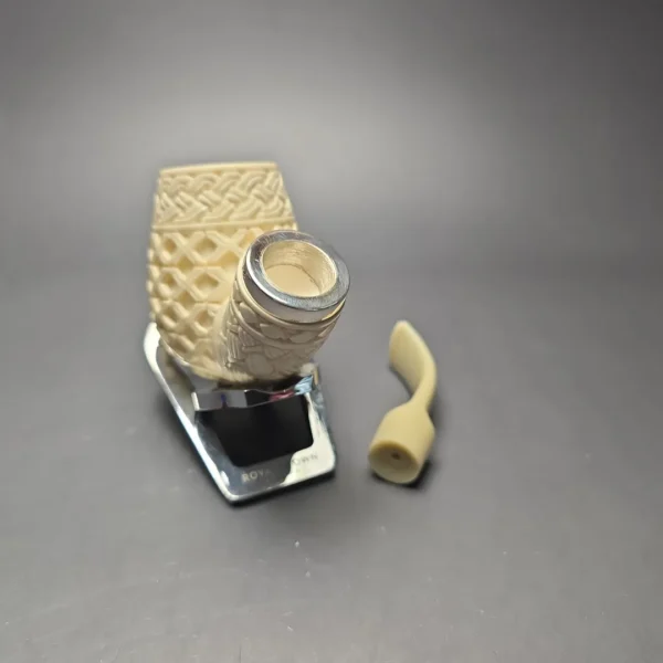 MBSD Meerschaum Silver Lattice Carved Reverse Calabash Brandy (New) - Image 13