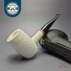 MBSD Meerschaum Deluxe Rusticated "Whittler" Poker with Briar-Mortise (New)