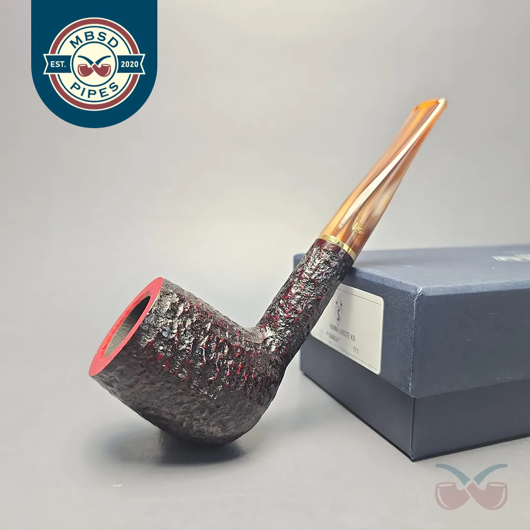 Savinelli Roma Lucite 111 KS Partially Rusticated Billiard (6mm) (New)